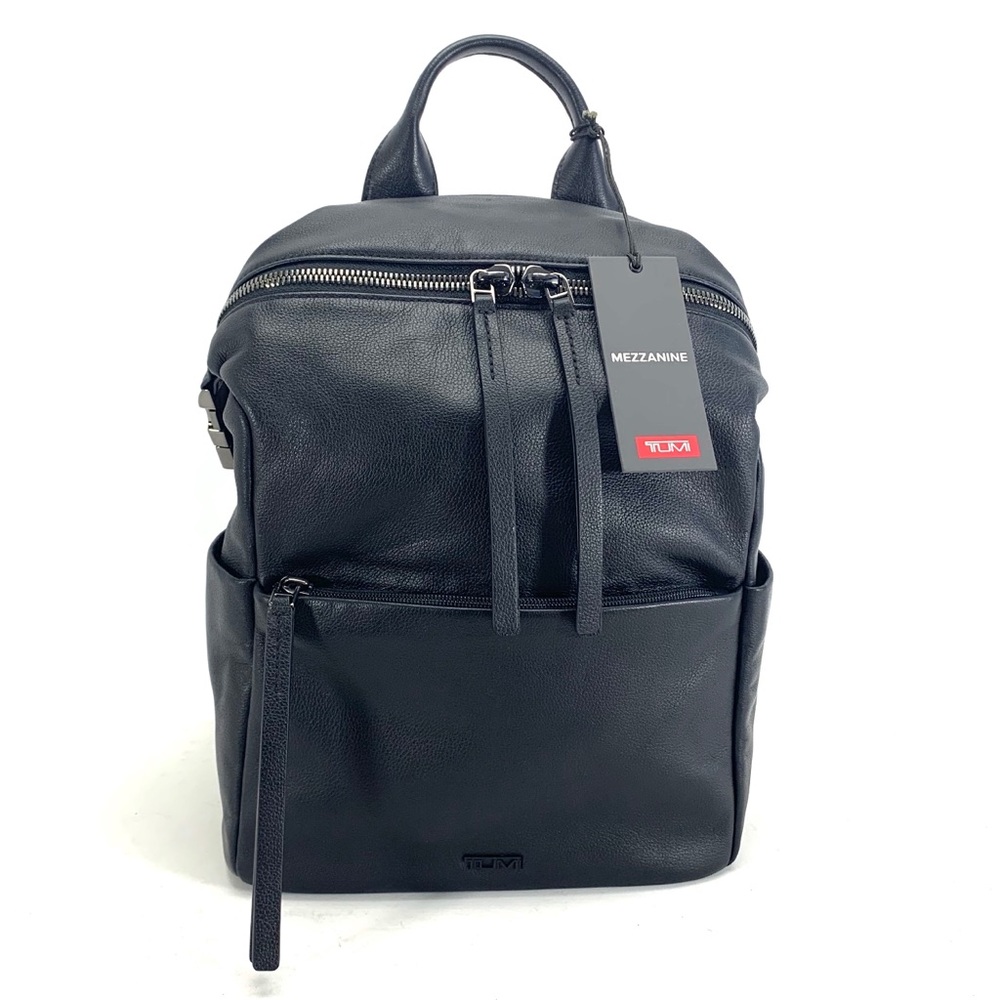 Tumi Mezzanine Pat Backpack Black Pebbled Leather